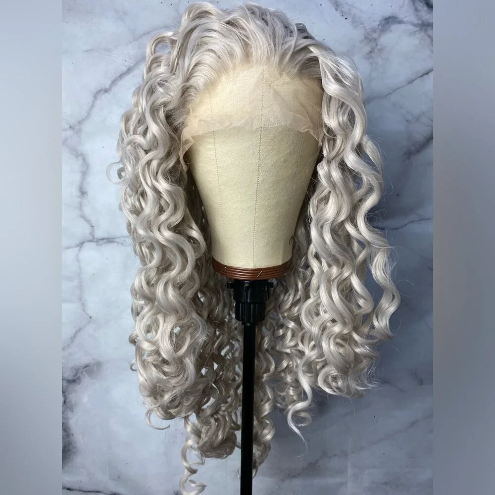 Silver Grey Lace Front  Wig